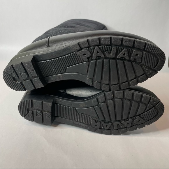 Pajar Black Suede & Leather Snake Print Shearling Fur Lined Winter Boots Size 6 - Picture 11 of 12